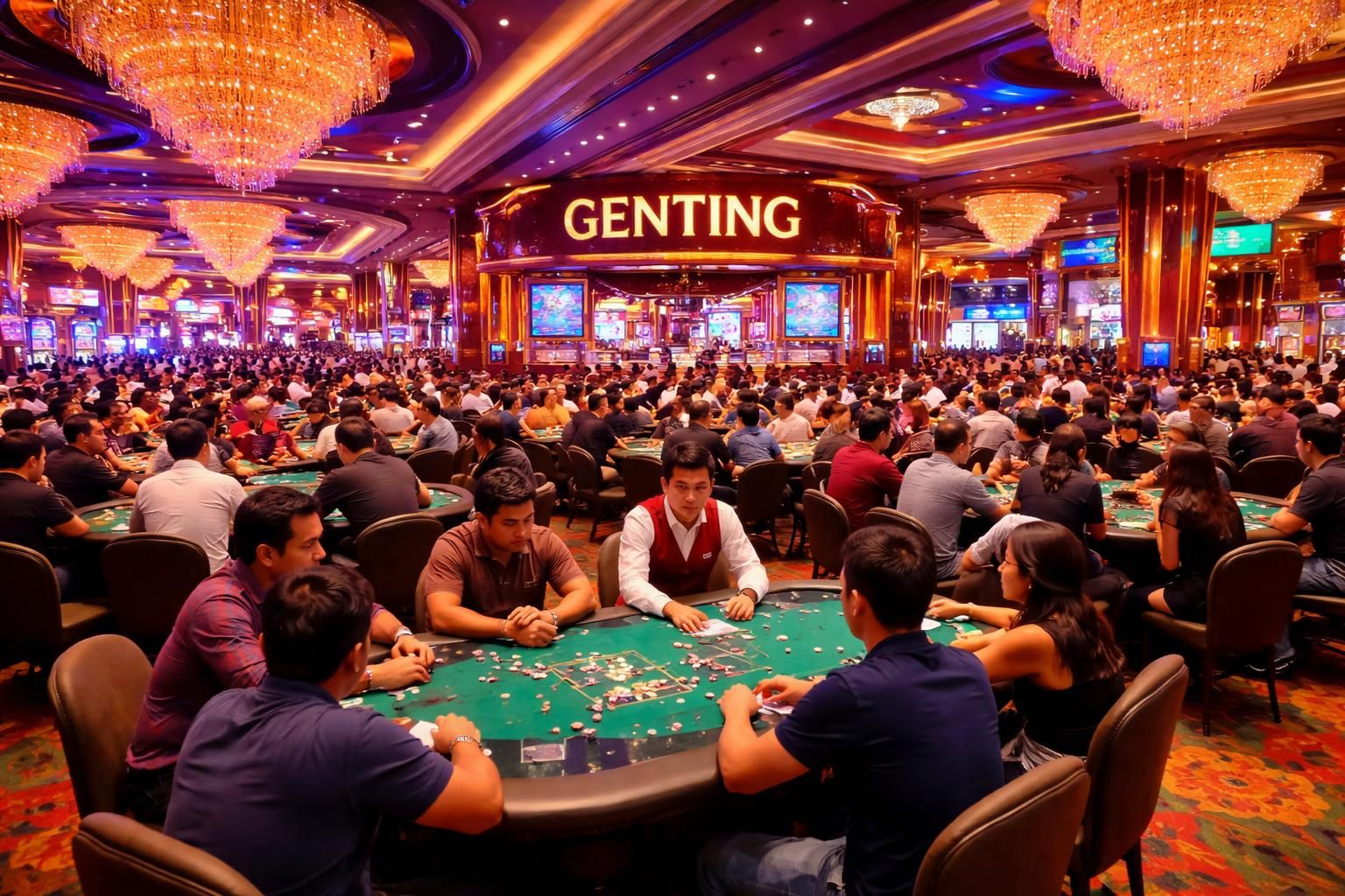 découvrez l'ambiance unique et électrisante de la salle de poker du casino de genting en malaisie, où suspense et convivialité se rencontrent pour une expérience inoubliable.